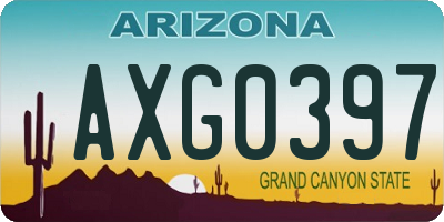AZ license plate AXG0397
