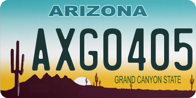 AZ license plate AXG0405