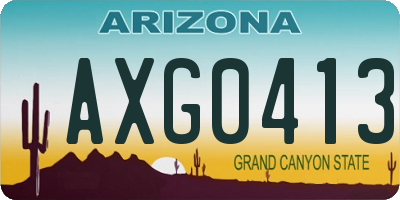 AZ license plate AXG0413