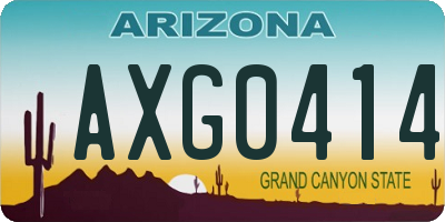 AZ license plate AXG0414
