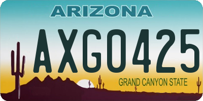 AZ license plate AXG0425