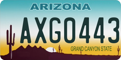 AZ license plate AXG0443