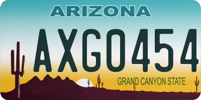 AZ license plate AXG0454