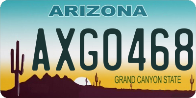 AZ license plate AXG0468