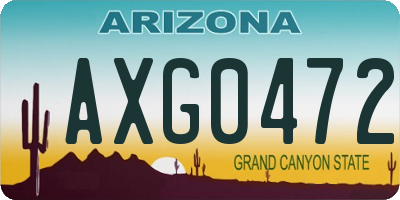 AZ license plate AXG0472