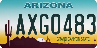 AZ license plate AXG0483