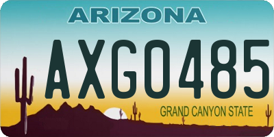 AZ license plate AXG0485