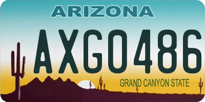 AZ license plate AXG0486