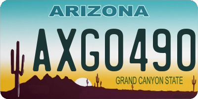 AZ license plate AXG0490