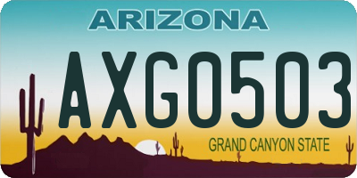 AZ license plate AXG0503