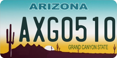 AZ license plate AXG0510