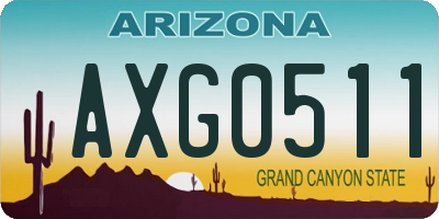 AZ license plate AXG0511