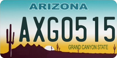 AZ license plate AXG0515