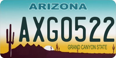 AZ license plate AXG0522