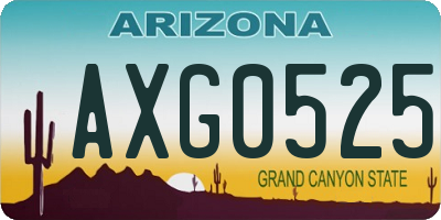 AZ license plate AXG0525