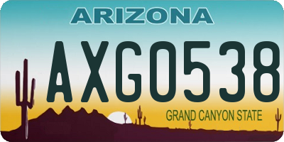AZ license plate AXG0538