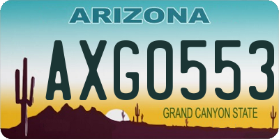 AZ license plate AXG0553