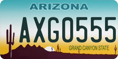 AZ license plate AXG0555