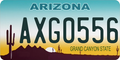 AZ license plate AXG0556
