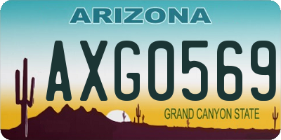 AZ license plate AXG0569