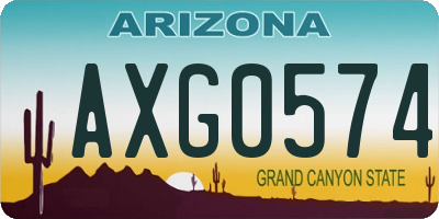 AZ license plate AXG0574