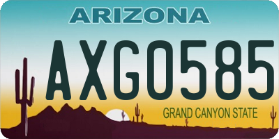 AZ license plate AXG0585