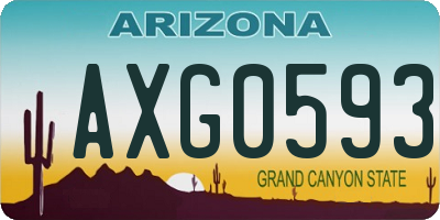 AZ license plate AXG0593