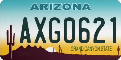 AZ license plate AXG0621
