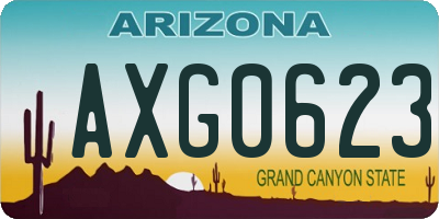 AZ license plate AXG0623