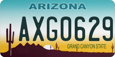 AZ license plate AXG0629