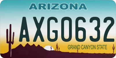 AZ license plate AXG0632