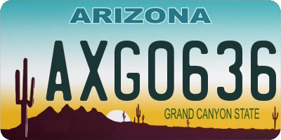 AZ license plate AXG0636