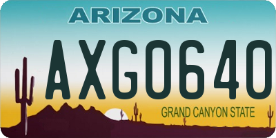 AZ license plate AXG0640