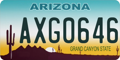 AZ license plate AXG0646