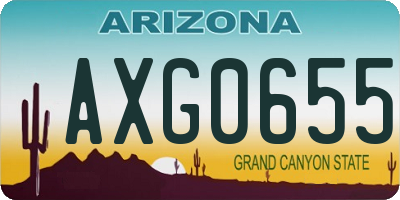 AZ license plate AXG0655