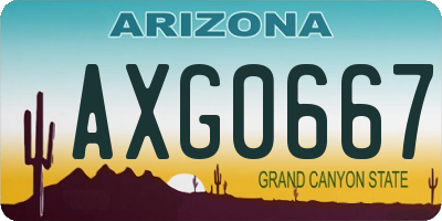 AZ license plate AXG0667