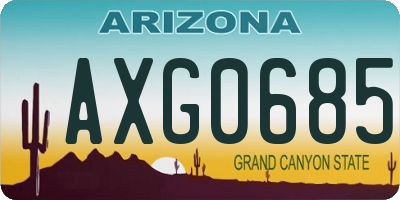 AZ license plate AXG0685