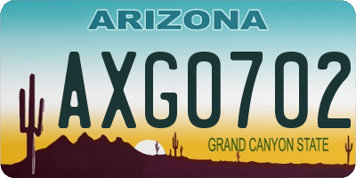 AZ license plate AXG0702