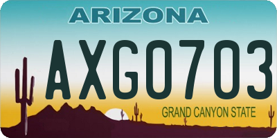 AZ license plate AXG0703