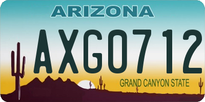 AZ license plate AXG0712