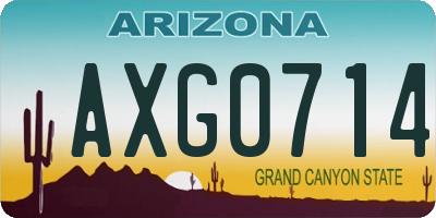 AZ license plate AXG0714