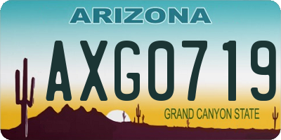 AZ license plate AXG0719
