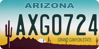 AZ license plate AXG0724