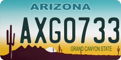 AZ license plate AXG0733