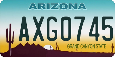 AZ license plate AXG0745