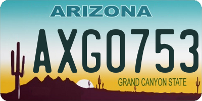AZ license plate AXG0753