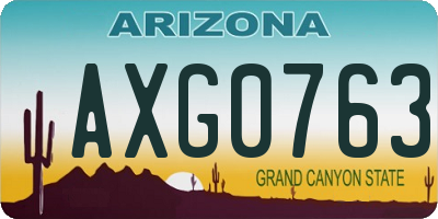AZ license plate AXG0763