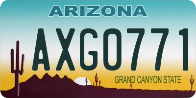 AZ license plate AXG0771