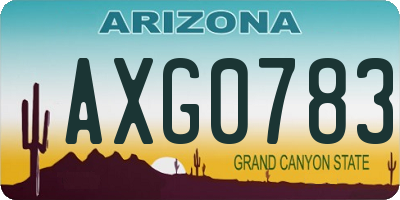 AZ license plate AXG0783