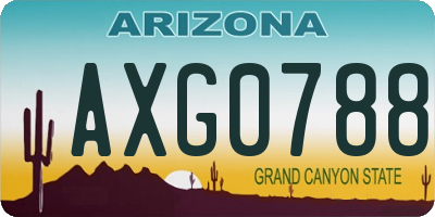 AZ license plate AXG0788